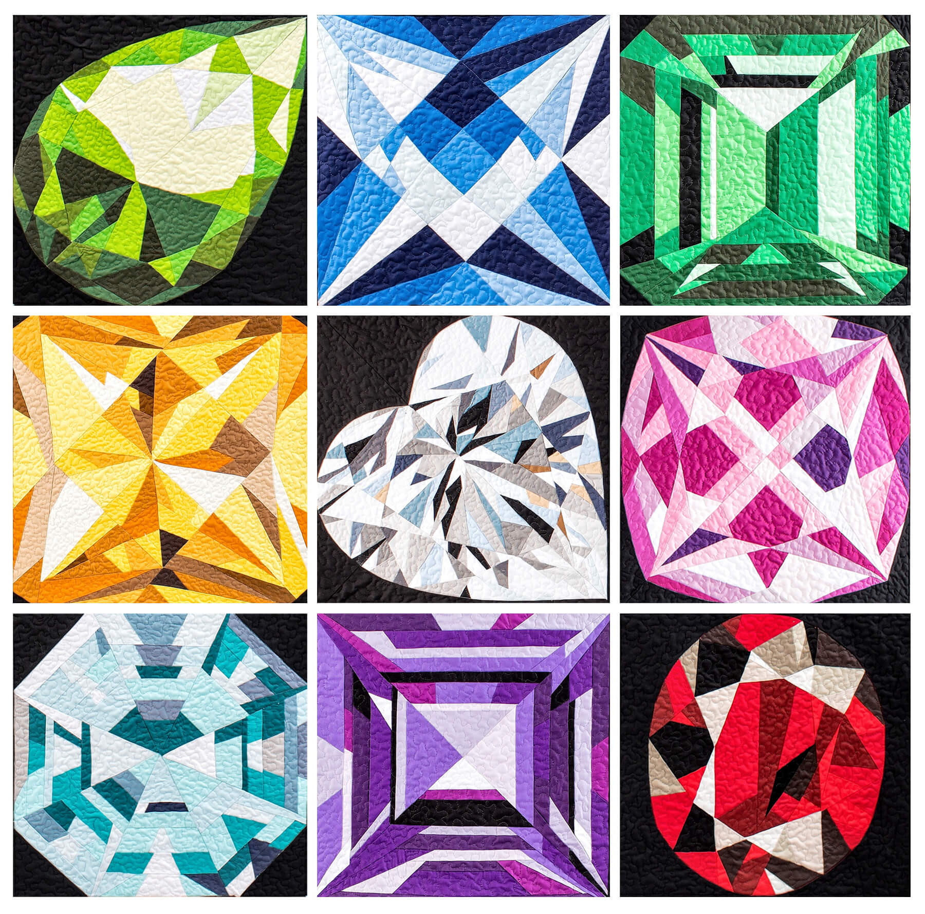 Birthstone Block Patterns by MJ Kinman